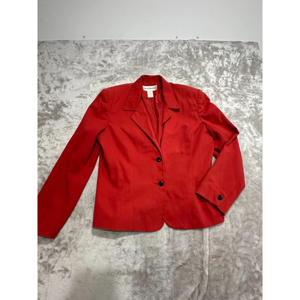 Norton McNaughton Blazer Womens Size 10 Orange 3 Button Vintage‎ Lined Flaws